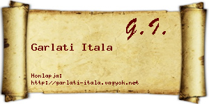 Garlati Itala névjegykártya